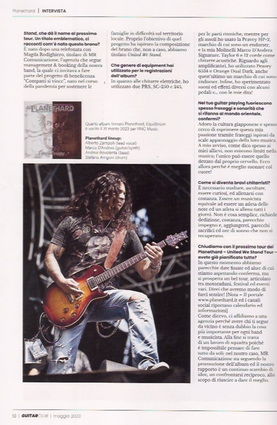 Marco d'andrea, che ci parla di "EQUILIBRIUM" sulla rivista Guitar Club